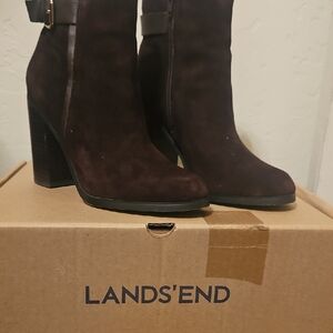 Lands' End Women's Dark Brown Heeled Boots